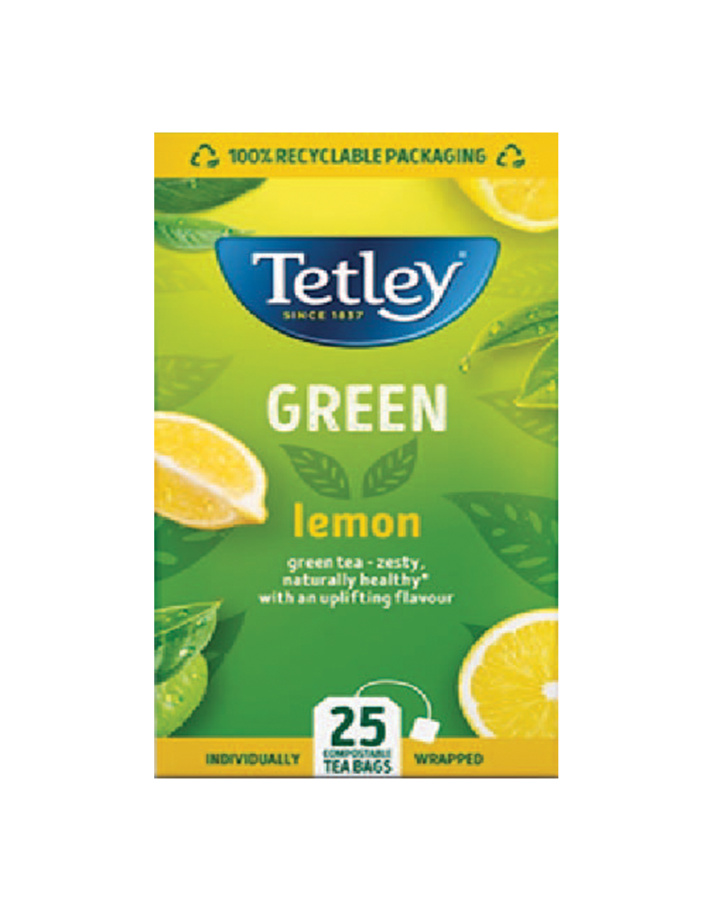Tetley Green Tea & Lemon 1x25 envelopes