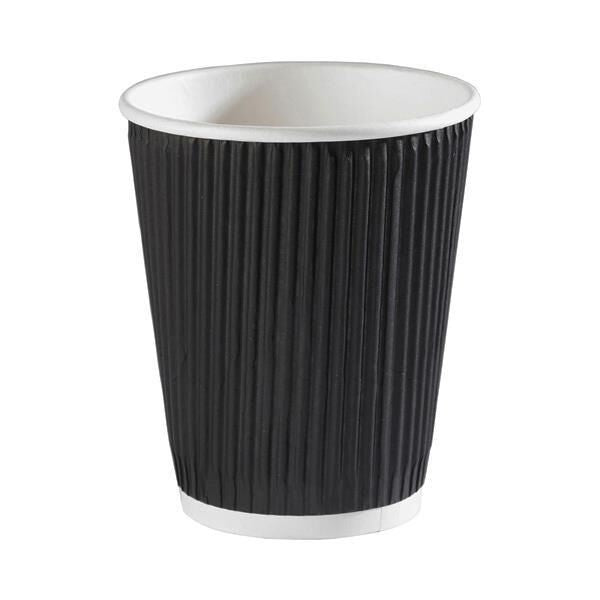 Black Ripple Cups 12oz 500 pack