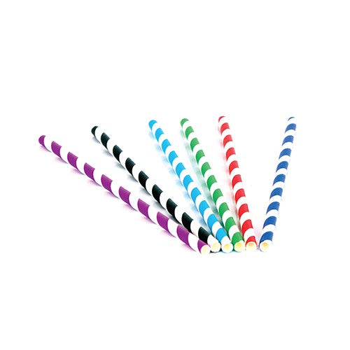 Black & White Paper Straws 1x200