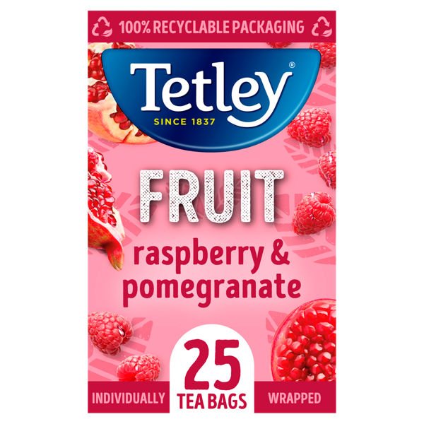 Tetley Raspberry Tea Tetley Raspberry & Pomegranate Tea 1x25 envelopes – greatpricedcoffee.co.uk